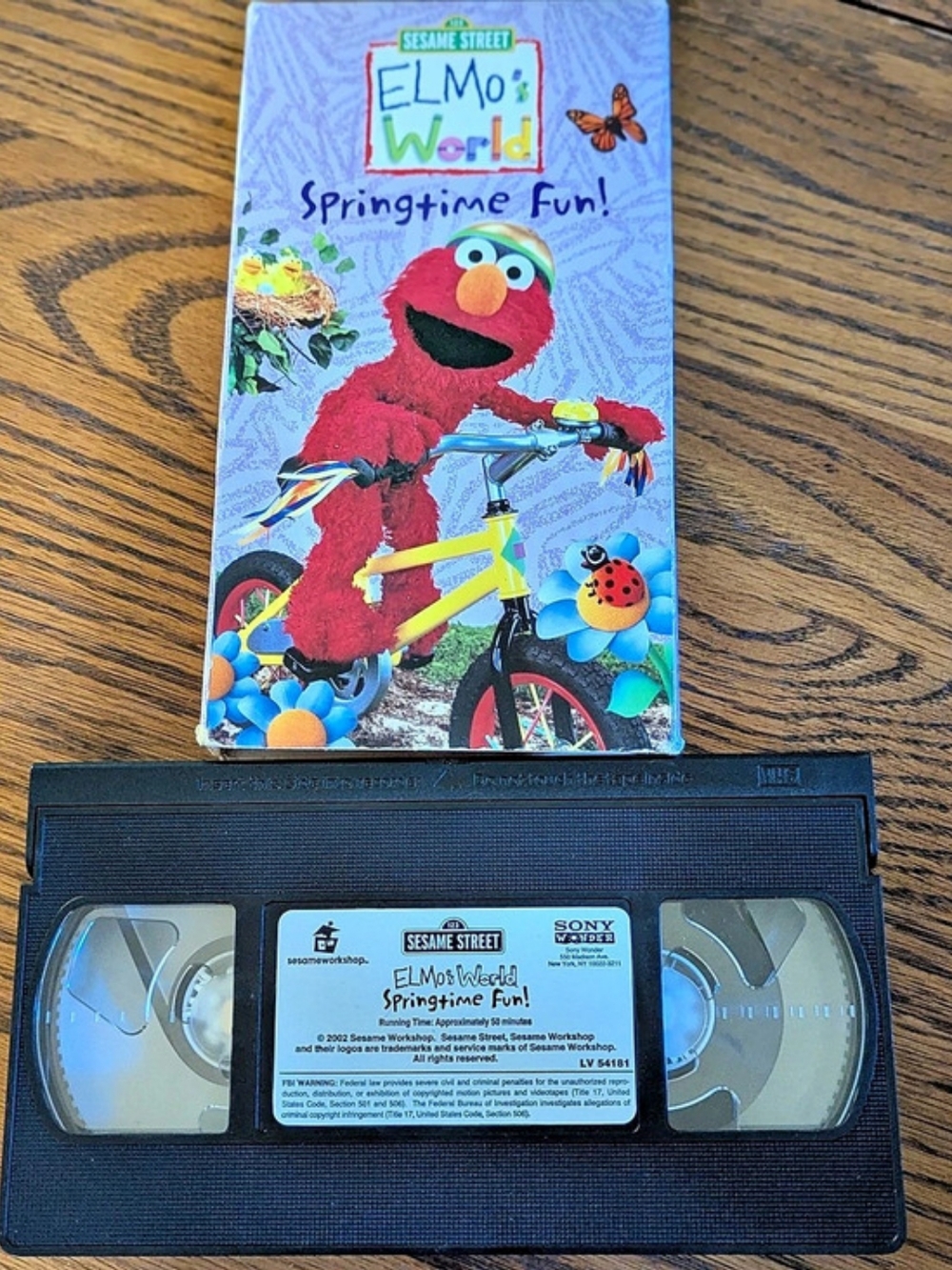 Sesame Street Elmo's World Springtime Fun! VHS Tape in Blue & Red Like New